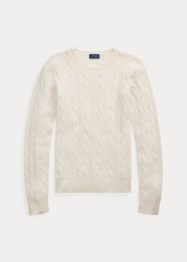 Polo Ralph Lauren Cable-Knit Cashmere Striktrøje Dame Danmark (PHOQD8176)